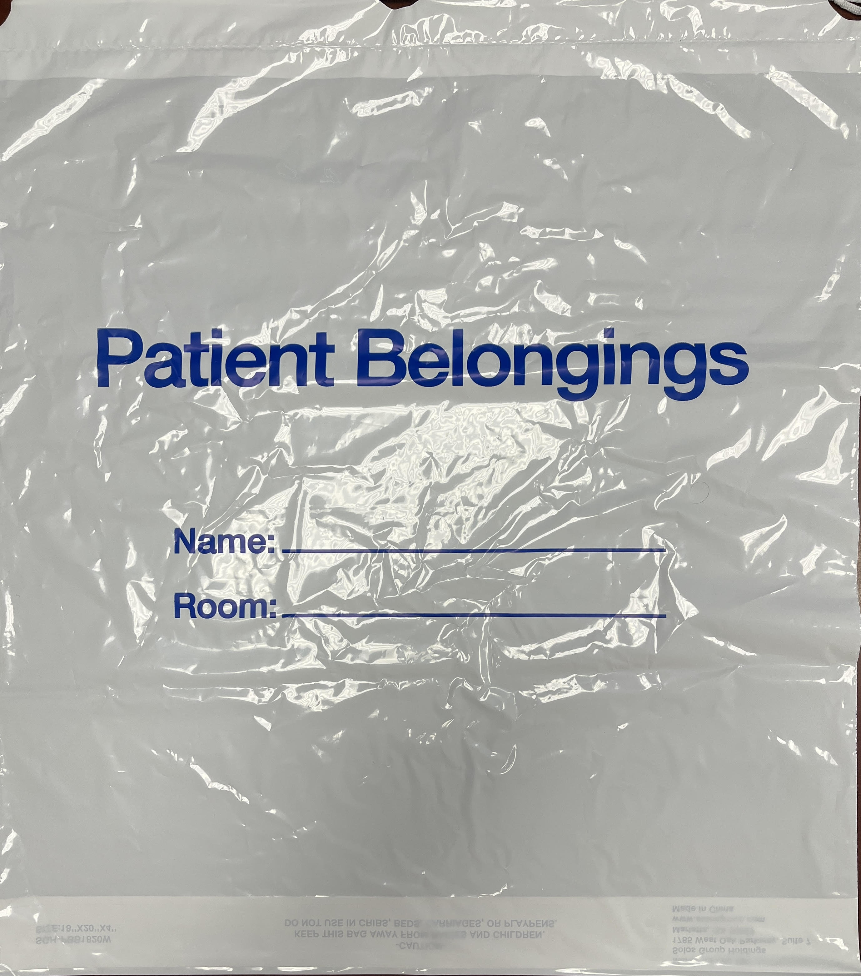 Patient Belonging Bags
